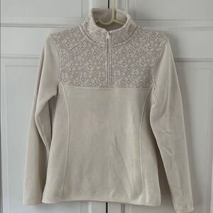 Eddie Bauer Cream “Radiator Fleece” Pullover 1/4 Zip. Size small
